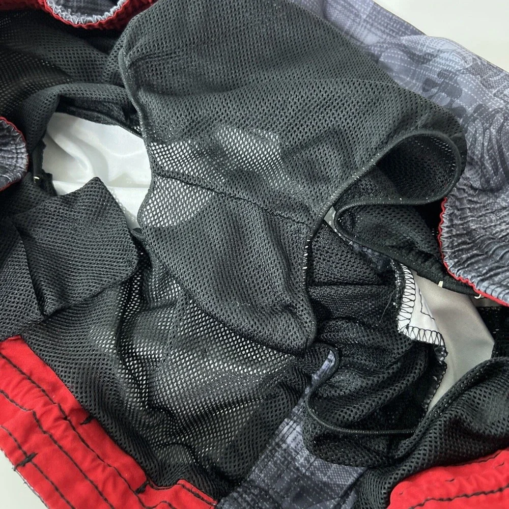 Speedo Shorts Men Large Grey Floral Plaid Board Beach Swim Surf Active Bottoms